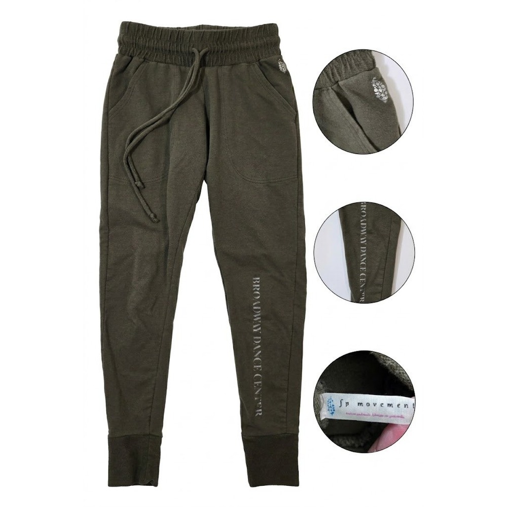 FP Movement Womens XS Olive Green Broadway Dance Center Jogger Sweatpants Cuffed